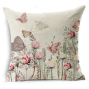 Ljojo Linen Butterfly Cushion Cover 45x45cm - Decorative Pillow Case for Sofa & Bed