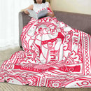 Ljojo Maneki Neko Fleece Blanket - Super Soft Lucky Cat Bed Throw