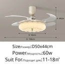 Modern Walnut Wood Grain LED Ceiling Fan Lamp for Living Dining Room by Ljojo