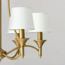 Ljojo Green Fabric Lampshade Copper Iron LED Pendant Light Chandelier for Home Decoration