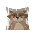 Ljojo Lovely Animals Linen Cushion Cover - Cute Bear Fox Deer Print