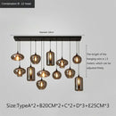 Modern Smoky Gray Glass Chandelier for Dining Kitchen Living Room Ljojo Nordic Pendant Light