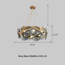 Ljojo Minimalist Glass Pendant Light in Gold Iron for Luxury Living Room