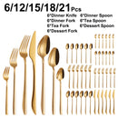 Ljojo 21 Piece Gold Cutlery Set - Stainless Steel 304 Elegant Tableware