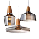 Modern Pendant Light Led Glass Lampshade Wooden Hanging Suspension American Retro Bar Table Gray Nordic Dining Loft Decor Lamp by Ljojo
