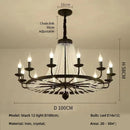 American Country Retro Crystal Chandelier Black Dining Room Bedroom Pendant Light by Ljojo