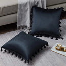 Black Tassel Pillowcases by Ljojo - Velvet Holiday Home Decoration Gift