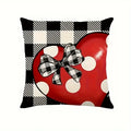Ljojo Love Bow Buffalo Plaid Pillowcase - Home Sofa Cushion Cover & Gift