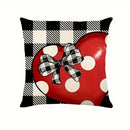 Ljojo Love Bow Buffalo Plaid Pillowcase - Home Sofa Cushion Cover & Gift