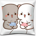 Cute Mocha Mochi Peach Cat Pillowcase for Sofa and Car Decor, Home by Ljojo, 45x45cm