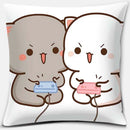 Cute Mocha Mochi Peach Cat Pillowcase for Sofa and Car Decor, Home by Ljojo, 45x45cm