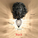 American Retro Lion Head Wall Lamp Resin led Wall Light for Living Room Hallway by Ljojo