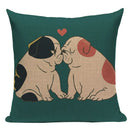 Ljojo Love Pug Dog Cushion Cover Sleep Dog Throw Pillow Case