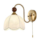 French Style Living Room Bedroom Wall Lamp Fabric Printing Lampshade Porch Lighting by Ljojo