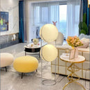 Modern Chrome Metal Floor Lamp with Acrylic Ball | White Yellow Standing Light for Living Room by Ljojo