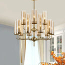 Ljojo Modern American Lustre Glass Chandelier, LED Indoor Lighting for Living, Dining, Bedroom