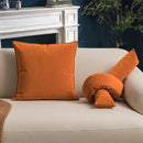 Ljojo Leopard Printed Velvet Cushion Cover 45x45cm Burnt Orange Knot Home Decor