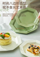 Ljojo 11-Inch Ceramic Plate Breakfast Plate Cream Wind Dessert Pastry Plate