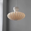 Japanese Wabi Sabi Silk LED White Pendant Lamps by Ljojo - Elegant Indoor Lighting Fixture