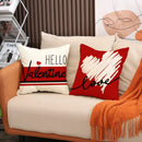 Ljojo Linen Cushion Cover 45x45 for Modern Living Room Decor & Sofa - Valentine's Day Theme