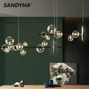 Ljojo Metal Glass Bubble Chandelier Modern Lighting Fixture Dining Room Kitchen Home Decor