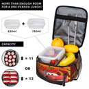 Ljojo Lightning Mcqueen Insulated Lunch Bag for School, Bento Box Cooler