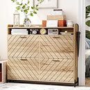Ljojo™ Entryway Shoe Cabinet: Slim Hidden Storage, 4 Flip Drawers, Large Organizer Rack