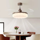 Modern Walnut Wood Grain LED Ceiling Fan Lamp for Living Dining Room by Ljojo