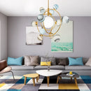 Ljojo LED Glass Ball Chandelier, Earth Design Pendant Lamp for Living Room and Children's Bedroom
