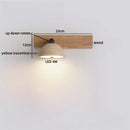 Ljojo LED Wall Sconce Up Down Rotate Yellow Travertine Mirror Light