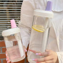 Ljojo 500/800ML Straw Cup, Transparent PP, Portable Ins Style Juice Milk Tea Cup
