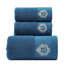 Ljojo Luxury Embroidered Cotton Towels Set - 3 Pieces