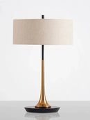 Ljojo Marble Base Table Lamp White Fabric Lampshade