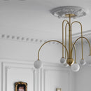 Ljojo Geometric Chandelier Glass Pendant Light - Modern Ceiling Suspension Lamp for Living Dining Room