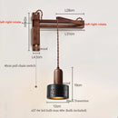Ljojo Mid Century Modern LED Wall Light - Black Travertine Folding Bedside Lamp