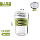 Ljojo 460ml Ins Style Coffee Mug with Lid for Bubble Tea Juice Milk