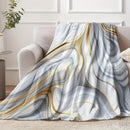 Ljojo Marble Flannel Blanket: Elegant, Cozy Sofa Throw for All Seasons
