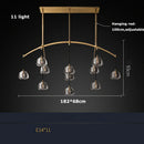 Ljojo Copper Crystal LED Pendant Light - Vintage American Ceiling Lamp for Living Room