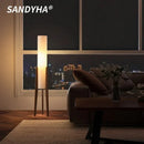 LED Retro Solid Wood Floor Lamp White Fabric Shade Home Decor Bedroom Living Room Dining Elegance by Ljojo