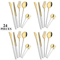 Ljojo 24-Piece Silver Stainless Steel Kitchen Tableware Set