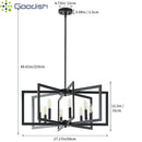 Nordic Black Iron Wrought Candle LED Pendant Chandelier for Living Room by Ljojo
