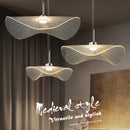 Nordic Restaurant Chandelier Lotus Leaf Straw Hat Lamp for Bedroom by Ljojo