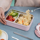 Ljojo 3-Compartment Lunch Box with Utensils, Leak-Proof & Durable Plastic Containers
