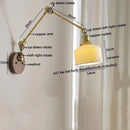 Ljojo LED Wall Light Fixture Modern Style Walnut Copper Bedroom Living Room Bedside Lamp