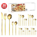 Ljojo 30-Piece Stainless Steel Cutlery Set for Dining Banquets