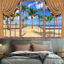 Ljojo 3D Window Scenery Tapestry Room Decoration Wall Hanging Art Background