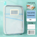 Ljojo™ Double-layer Mesh Zipper Stationery Organizer: Large Capacity School Office Supplies Bag