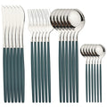 Ljojo 24Pcs Stainless Steel Cutlery Set Dinnerware Flatware Knife Fork Spoon