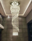 Ljojo Luxury Crystal Spiral Chandelier for Long Staircase - Modern Crystal Hanging Fixture