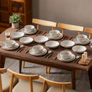Ljojo Light-Grey Stoneware Plates Set - Dinnerware Set with Plates, Dessert, Bowls